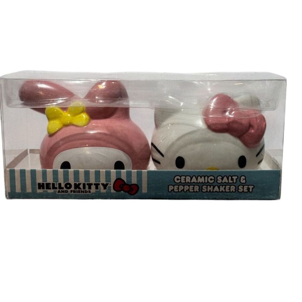 Sanrio Hello Kitty & My Melody Ceramic Salt and Pepper Shaker‎ Set